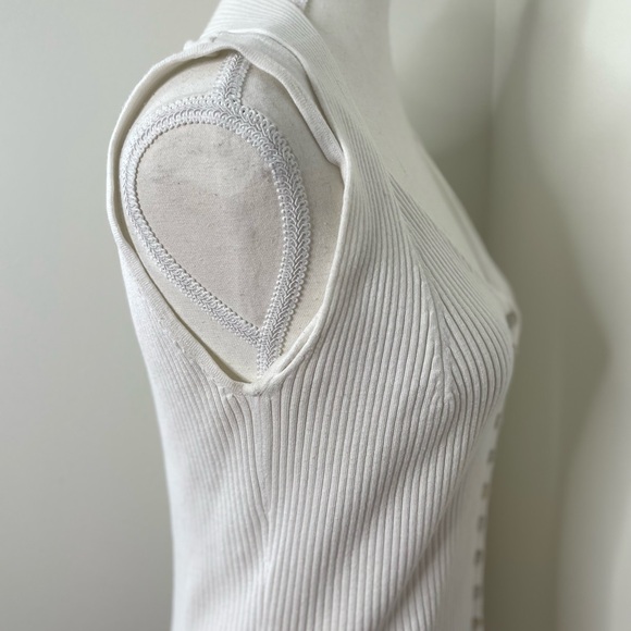 Planet Ribbed Button Front Cross Strap Sweater Tank Top M - Picture 11 of 14